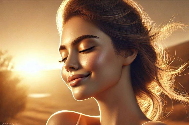 晴れやかな女性